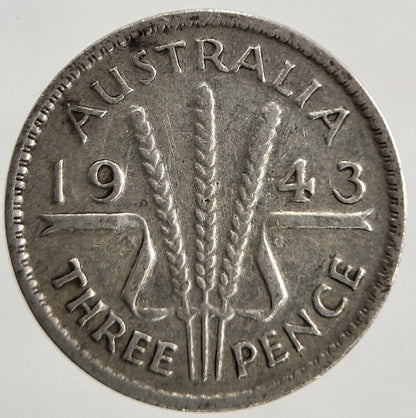 1943 Australia Threepence Silver Coin | Fine Collectable Grade