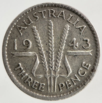 1943 Australia Threepence Silver Coin | Fine Collectable Grade