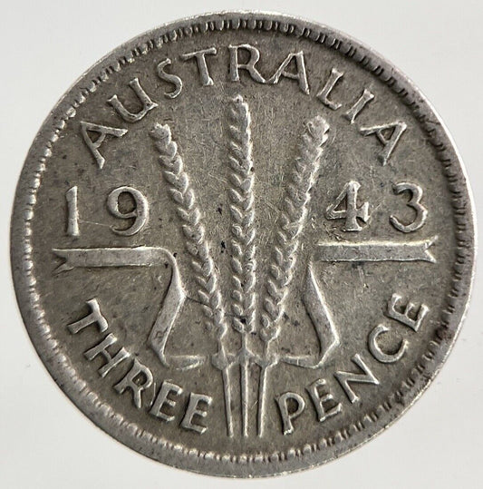 1943 Australia Threepence Silver Coin | Fine Collectable Grade