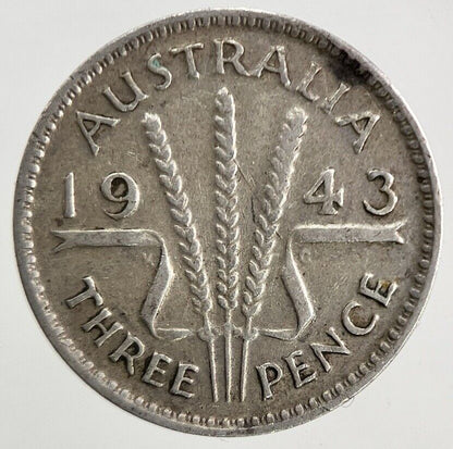 1943 Australia Threepence Silver Coin | Fine Collectable Grade