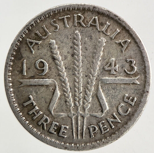 1943 Australia Threepence Silver Coin | Fine Collectable Grade
