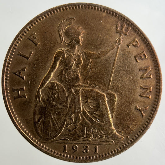 1931 George V Half-Penny Coin | Fine Collectable Grade
