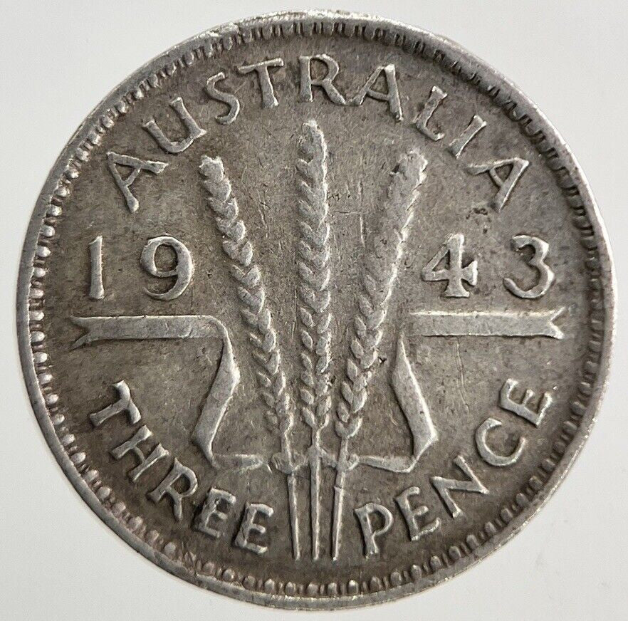 1943 Australia Threepence Silver Coin | Fine Collectable Grade