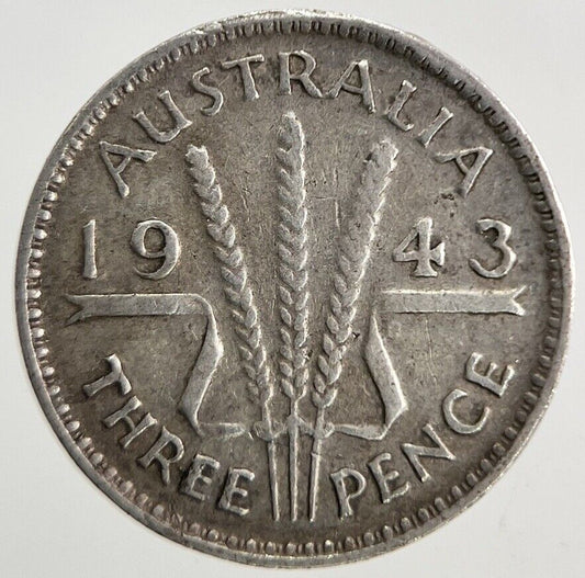 1943 Australia Threepence Silver Coin | Fine Collectable Grade