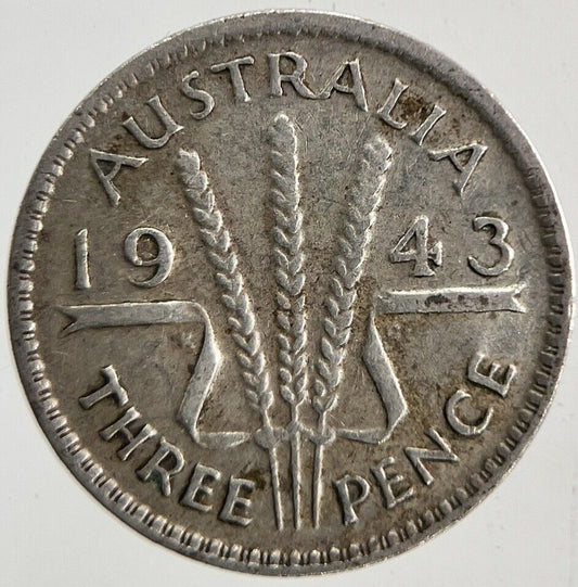 1943 Australia Threepence Silver Coin | Fine Collectable Grade