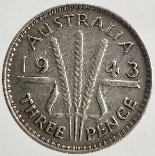 1943 Australia Threepence Silver Coin | Fine Collectable Grade