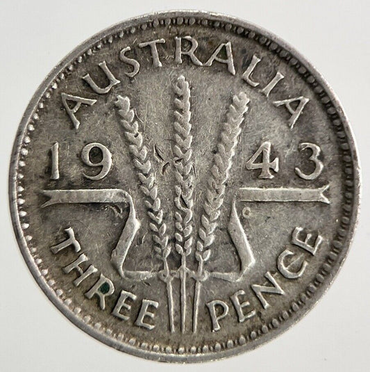 1943 Australia Threepence Silver Coin | Fine Collectable Grade