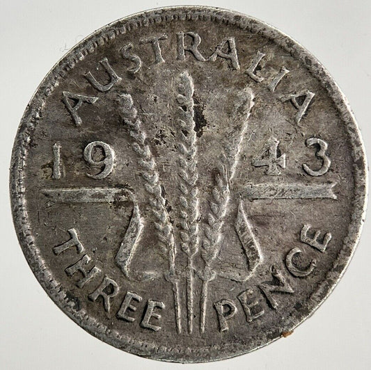 1943 Australia Threepence Silver Coin | Fine Collectable Grade