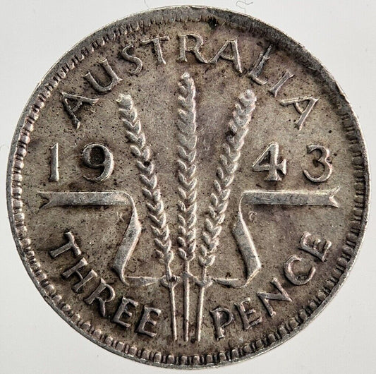 1943 Australia Threepence Silver Coin | Fine Collectable Grade