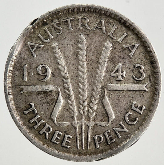 1943 Australia Threepence Silver Coin | Fine Collectable Grade