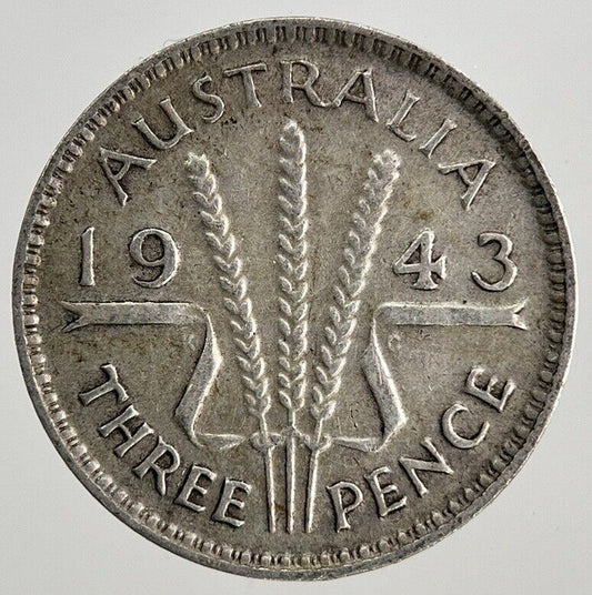 1943 Australia Threepence Silver Coin | Fine Collectable Grade