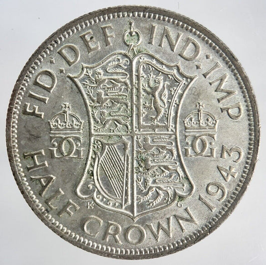 1943 George VI Half-Crown | British Silver Coin | Very High Grade | a1974