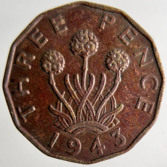 1943 George VI Brass Threepence Coin | Fine Collectable Grade