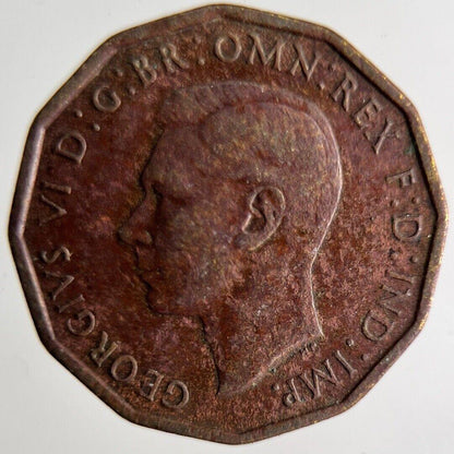 1943 George VI Brass Threepence Coin | Fine Collectable Grade