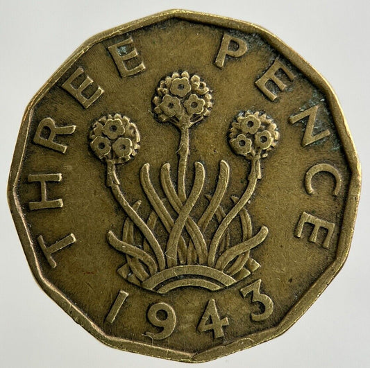 1943 George VI Brass Threepence Coin | Fine Collectable Grade