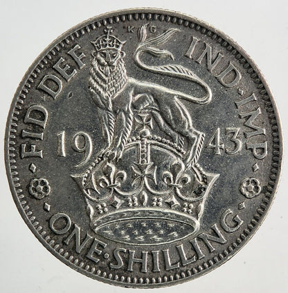 1943 George VI Shilling Silver Coin | Very High Grade