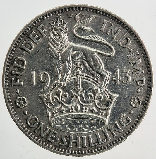 1943 George VI Shilling Silver Coin | Very High Grade