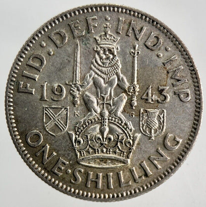 1943 George VI Silver Shilling Coin | Very High Grade