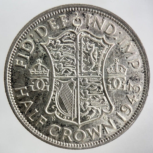 1943 George VI Silver Half-Crown Coin | Fine Collectable Grade