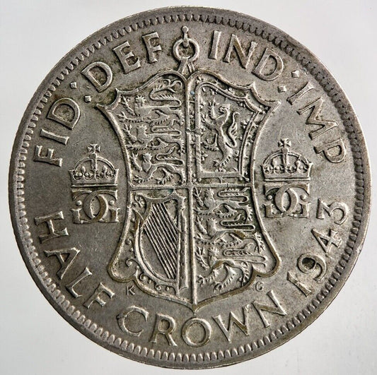 1943 George VI Half-Crown Silver Coin | Fine Collectable Grade