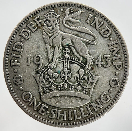 1943 George VI Shilling Silver Coin | Fine Collectable Grade