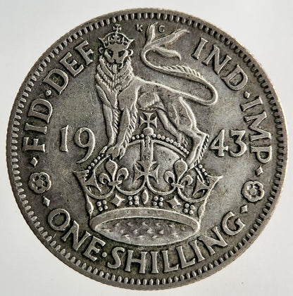 1943 George VI Shilling Silver Coin | Fine Collectable Grade