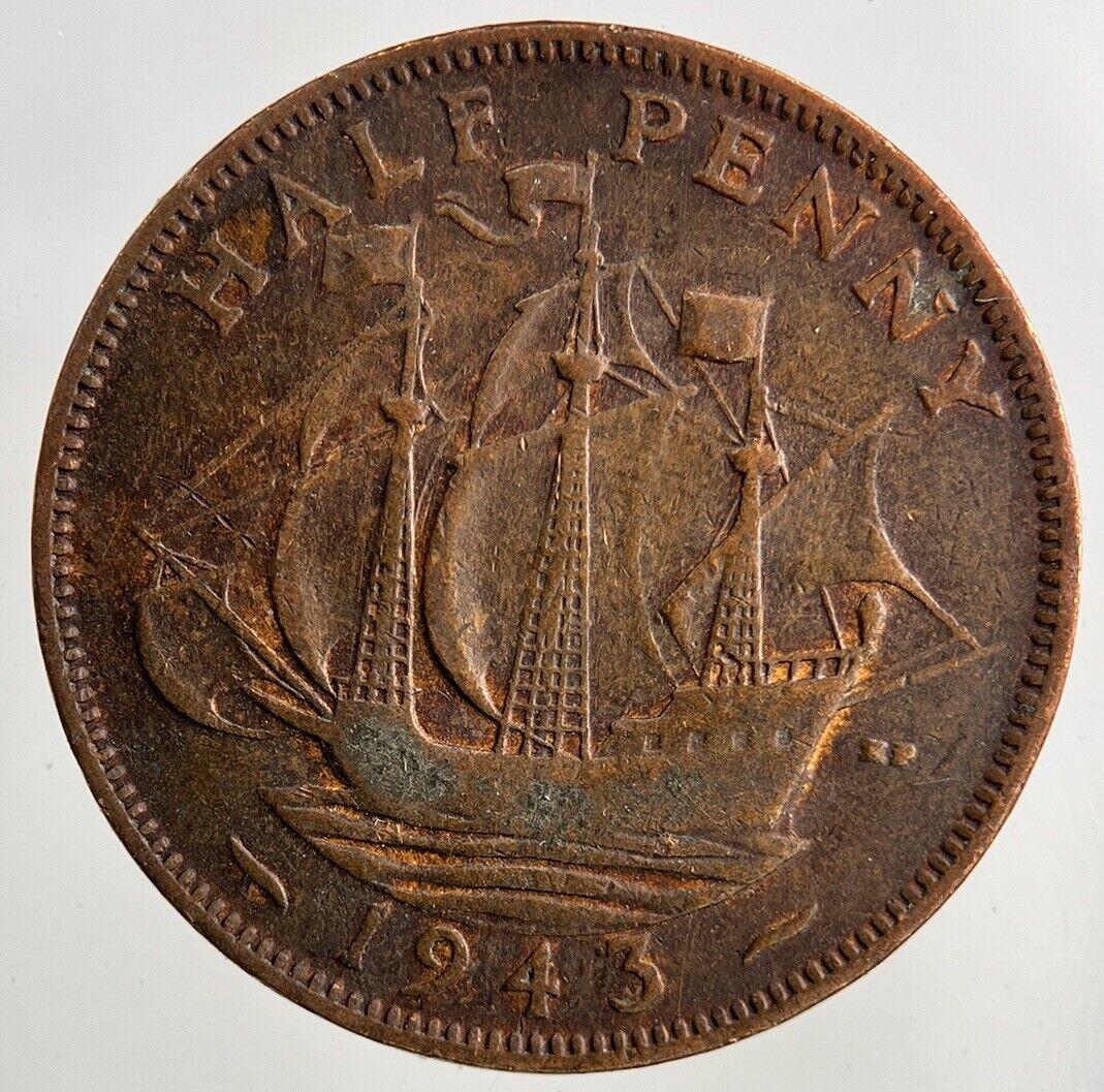1943 George VI Half-Penny Coin | Fine Collectable Grade