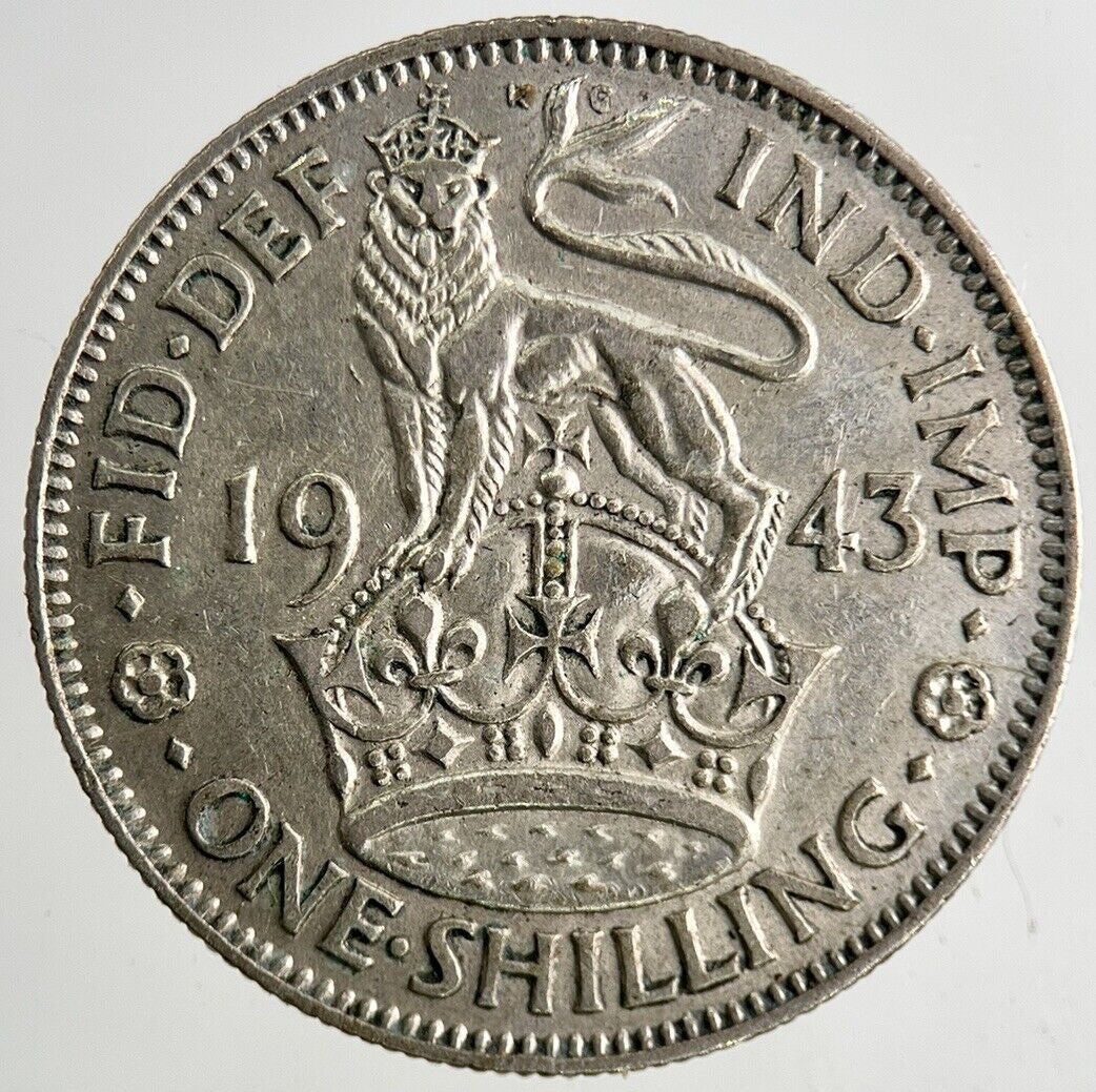 1943 George VI Shilling Silver Coin | Fine Collectable Grade