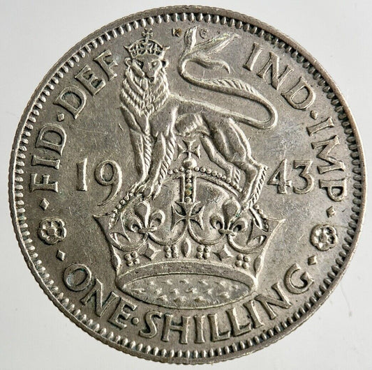 1943 George VI Shilling Silver Coin | Fine Collectable Grade