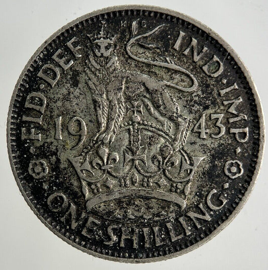 1943 George VI Shilling Silver Coin | Fine Collectable Grade