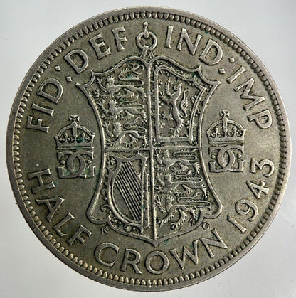 1943 George VI Half-Crown Silver Coin | Fine Collectable Grade