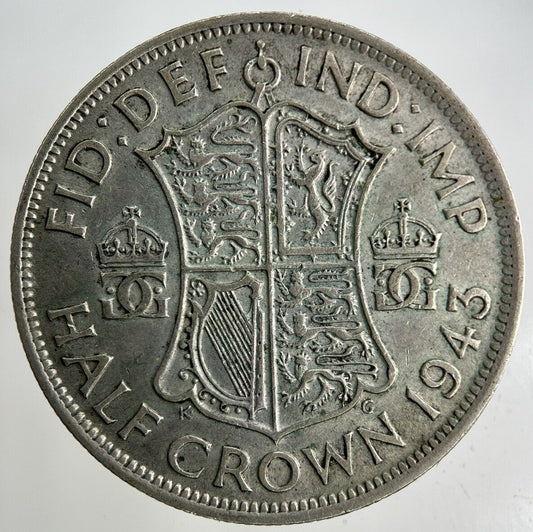 1943 George VI Half-Crown Silver Coin | Fine Collectable Grade