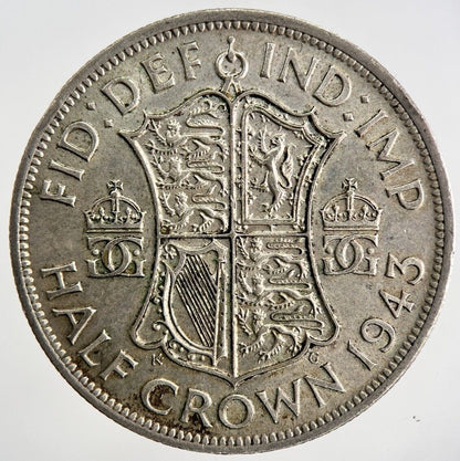 1943 George VI Half-Crown Silver Coin | Very High Grade