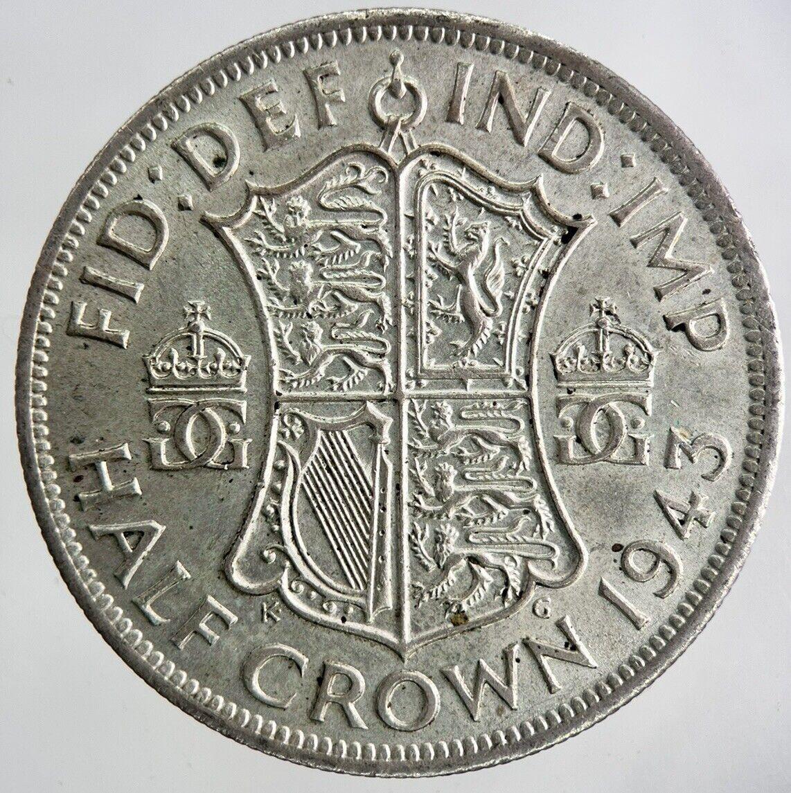 1943 George VI Half-Crown Silver Coin | Very High Grade