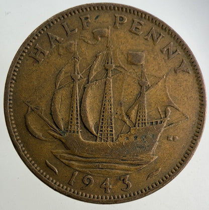 1943 George VI Half-Penny Coin | Collectable Grade