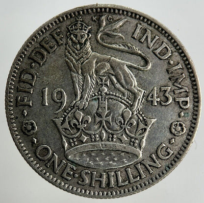 1943 George VI Shilling Silver Coin | Fine Collectable Grade