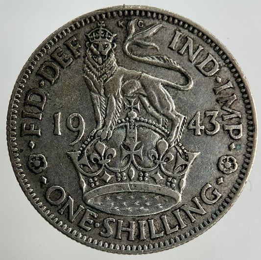 1943 George VI Shilling Silver Coin | Fine Collectable Grade