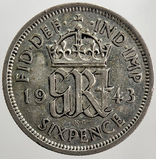 1943 George VI Sixpence Silver Coin | Very High Grade | a5618