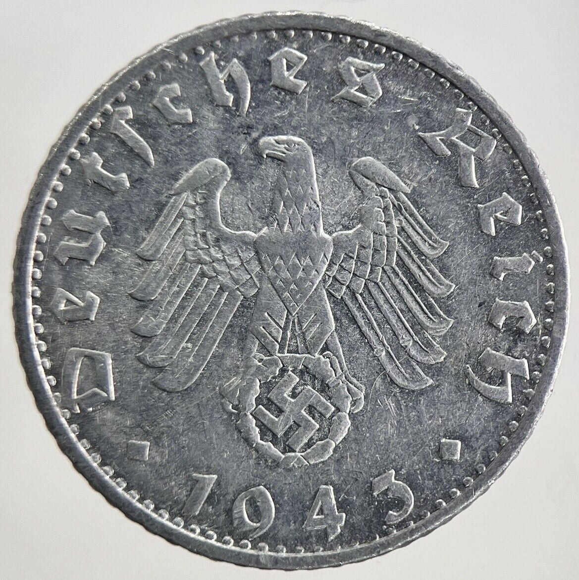 1943 Germany Nazi 50 Pfennig Coin | Very High Grade