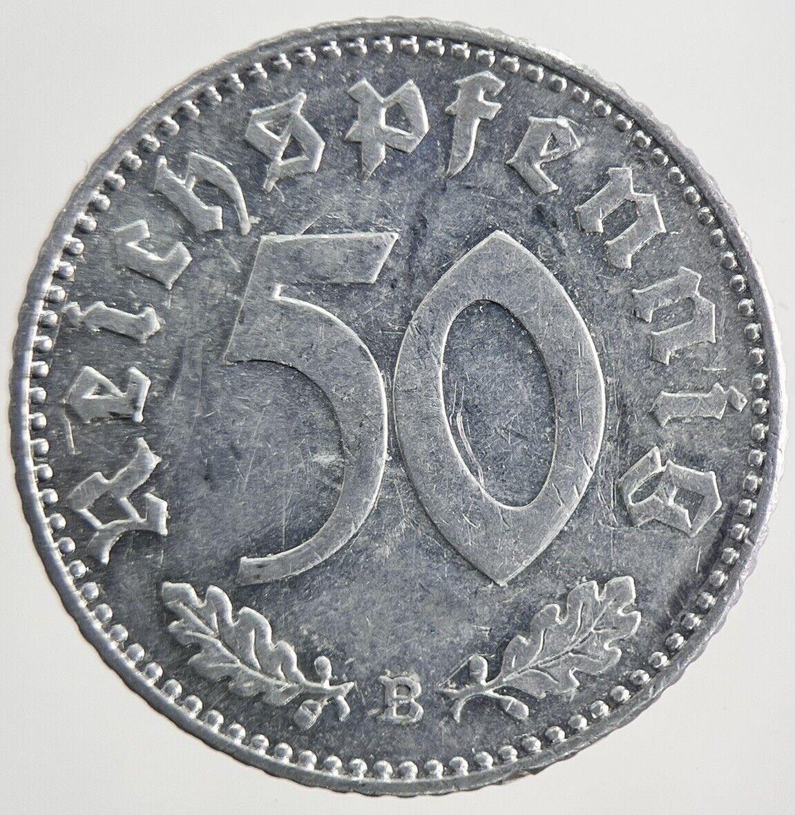1943 Germany Nazi 50 Pfennig Coin | Very High Grade
