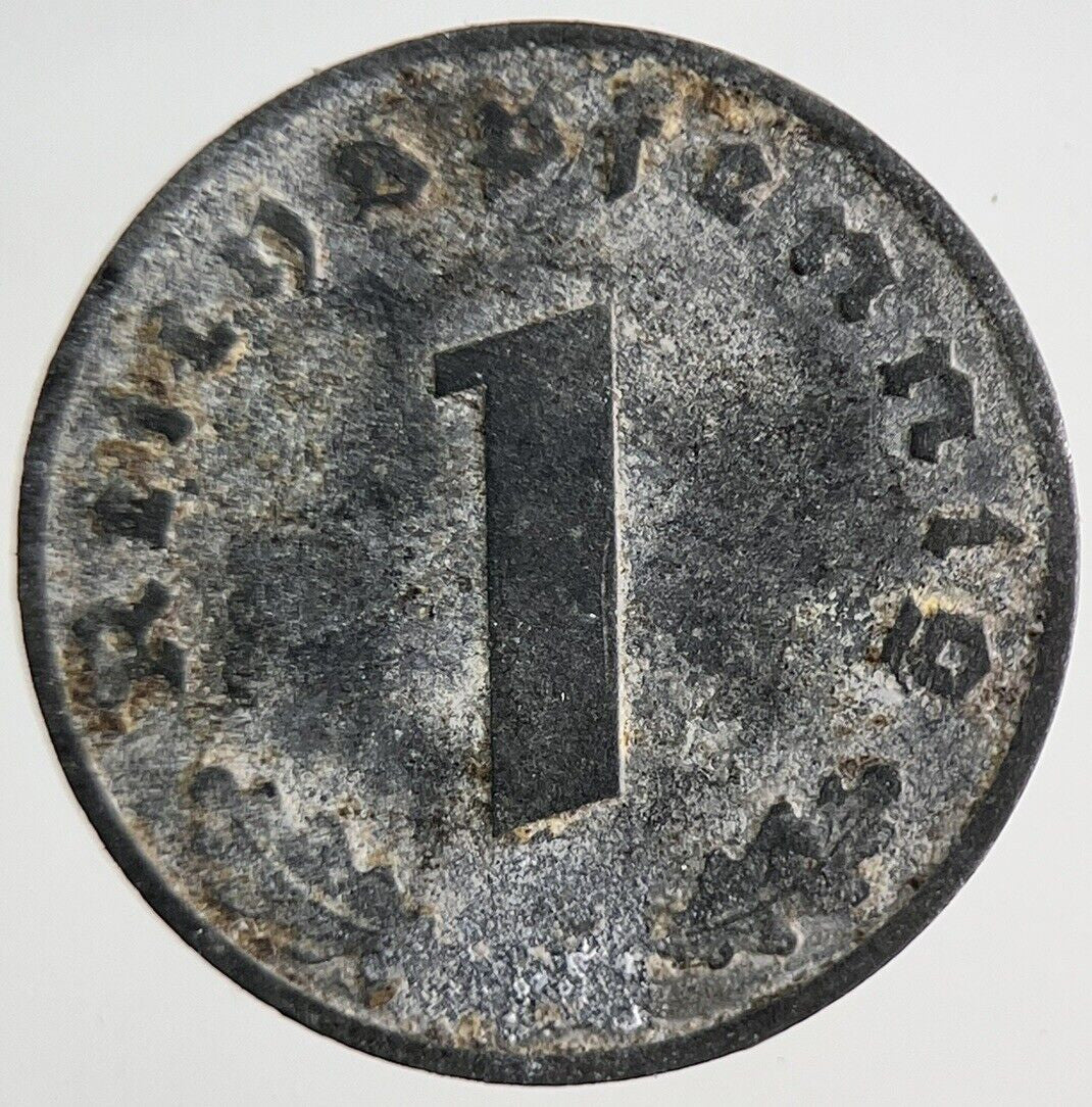 1943 Germany Nazi 1 Pfennig Coin | Fine Collectable Grade