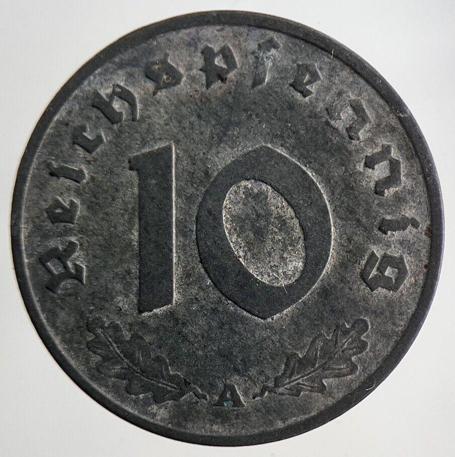 1943 Germany Nazi 10 Pfennig Coin | Very High Grade