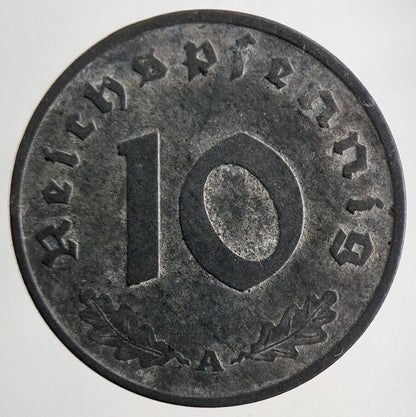 1943 Germany Nazi 10 Pfennig Coin | Very High Grade