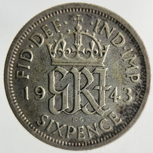 1943 George VI Sixpence Silver Coin | Fine Collectable Grade
