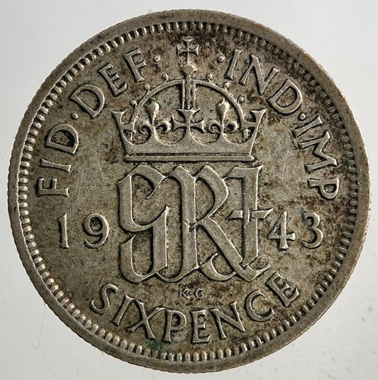 1943 George VI Sixpence Silver Coin | Fine Collectable Grade