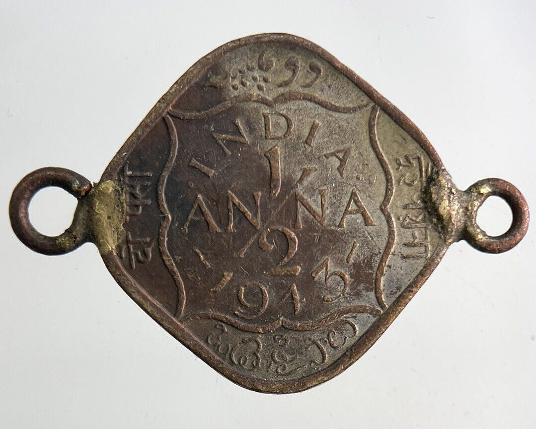 1943 India 1/2 Half Anna Coin | Collectable Grade
