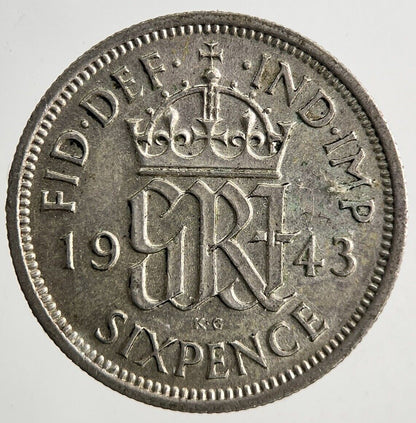 1943 George VI Sixpence Silver Coin | Fine Collectable Grade