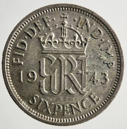 1943 George VI Sixpence Silver Coin | Fine Collectable Grade