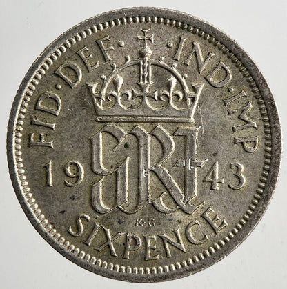 1943 George VI Sixpence Silver Coin | Fine Collectable Grade