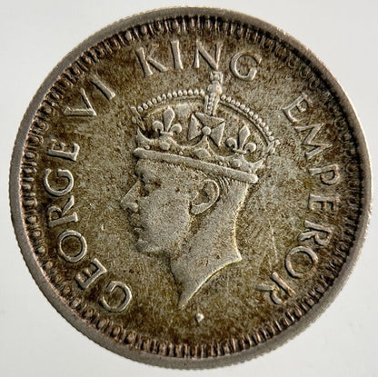 1943 India 1/4 Quarter Rupee Silver Coin | Fine Collectable Grade
